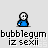 Pixelated character in blue outfit with white head, emitting pink sparkles and changing poses across frames.