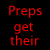 Red text on black background with a red prohibition symbol overlaying part of the text, forming an animated contact sheet of six frames.