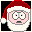 Pixelated Santa Claus face with red hat and white beard, showing multiple mouth expressions against black background.
