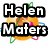 Pixelated orange sphere with green, pink, and blue orbital rings; black text overlays read "Helen Maters is a great SCP mediator! From RyanY6".