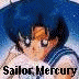 Pixelated anime-style character portraits with dialogue text, featuring Sailor Mercury and Duo Maxwell from anime series.