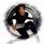Animated circular icon shows a person in dark clothing with white accents seated inside a metallic sphere, next to green text reading "Original Icons .com" on a solid background.