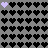 black heart shapes on a gray background with scattered light purple hearts, appearing as an animated pattern