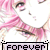 repeated anime-style character faces with pink hair and closed eyes, overlaid with pixelated text reading "forever" or "together" in black on white backgrounds