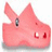 Pixelated pink pig head with one visible eye and two nostrils on white background, adjacent to bright purple text reading 'The New Fashion Statement' in dark blue block letters.