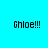 Four identical pixelated text displays of 'Ghloe!!!' on colored backgrounds arranged in a