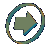 circular icons with right-pointing arrows in varying shades of green and teal, each within a multicolored border