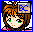 Pixelated character with brown hair and green eyes, wearing pink clothing, with a blue 'BC' symbol in the top-right corner.
