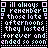 Static pixel art icon with text and decorative borders on a black background, featuring pastel-colored lettering and geometric shapes.