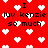 Red background with white pixelated hearts and black text reading "I luv kenzie so much" in multiple positions.