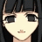 Pixelated anime-style character face with black hair and large dark eyes on left, next to pixelated text "Anime IM" above smaller "COM" on right against solid black background.