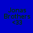 Four display "Jonas Brothers" text with "<33" emoticon on blue background, each with distinct light blue highlight on one line of text