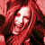 six color-filtered showing a person with long hair, followed by two with the name 'AVRIL' in multicolored text above vertical dot on black backgrounds