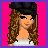 A 6-frame animated contact sheet showing a pixel-art character with long brown hair, black beret, white strapless top, and strappy sandals against bright pink background, with text frames reading "under neath", "every thing", and "in a Blonde!".