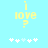 Yellow pixelated text 'i love?' on light blue background with white and light blue star icons below.