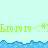 Pixelated green text repeats horizontally above and below a blue wave-like border on light cyan background.