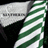 Green and white striped fabric with partial text 'BORN to be slytherin' in green pixelated font on white background.