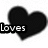 Black heart-shaped icon with pixelated text overlays showing "Loves" and "A" in top , partial "Battlefield" below on white background