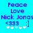 Pixelated blue text on cyan background displays 'Peace', 'Love', 'Nick Jonas', '<333 :]', and four white stars with one light blue star.