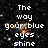 Pixelated text on a dark background with scattered light spots, displaying lyrics in white block letters.
