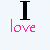 Six distinct text-based designs arranged in a , each featuring the letter 'I' above varying colored words on white backgrounds