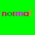 Pixelated text and a washing machine icon arranged in a with colored backgrounds