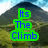 Green blocky text reading 'Its The Climb' in blue letters over a pixelated landscape background with mountains and sky.