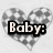 Black-and-white pixelated image with heart-shaped backgrounds and text fragments including "Baby:", "I really loved", "John: Bab I LOVE YOU!", ">333 Forever".