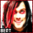 A contact sheet of six animated frames showing a person with red and black hair, each frame displaying slight variations in facial expression and head position beneath the text "BERT".