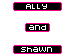 four and four displaying identical text-based icons with pink-outlined black rectangles on gray background