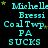 A static image displays repeated text in cyan font on a black background with small yellow stars, showing no animation.