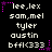 Static pixel art displays three identical of text on black background with pink star accents, each containing six lines of white lowercase and numeric characters