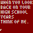 Red background with repeated white pixelated text reading 'WHEN YOU LOOK BACK ON YOUR HIGH SCHOOL YEARS THINK OF ME.' and small white heart symbols.