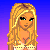 Pixelated beach-themed icon shows a blonde woman in bikini with belly button piercing, plus text reading 'beach blonde' on gradient background.