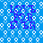Blue background with white circular patterns and purple text reading LOVE FOR EVER repeated four times in a