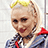 Pixelated image of a person with blonde hair and yellow headband, wearing red and blue clothing, next to text reading she rock mi soxs!!