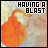 A 48x48 pixel animated contact sheet showing two frames of a cartoon bomb icon with text "HAVING A BLAST" in contrasting colors across the top.