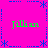 Static image with bright pink background, blue dotted border and star motifs, four instances of green text reading 'Jillian' at corners.