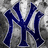 Blue interlocked 'NY' logo on gray textured background with pink containing black text 'I <3 Cassie' on right