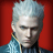 Static 48x48 pixel icon of a person with light gray hair against red background wearing blue jacket with yellow trim and black inner collar.