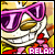 Animated cartoon character with pink sunglasses, wide grin, and bandaged head, wearing red and pink clothing with 'RELAX' text below.