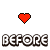 A 3x3 contact sheet of pixel art heart icons with text labels, showing intact hearts and broken hearts across nine frames.
