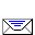 Pixelated envelope icons with blue lines representing text, showing variations in envelope closure and paper visibility.
