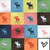 A grid of 16 distinct pixelated icons arranged in a 4x4 layout, each with unique color schemes and abstract or stylized shapes against solid backgrounds.