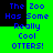 Green background with blue pixelated text reading 'The Zoo Has Some Really Cool OTTERS!' in two identical vertical