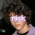 A four- shows a person with curly dark hair wearing a purple shirt, with the word 'nick' overlaid in purple text across different facial positions in each