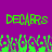 Green pixelated text 'DECAIRS' repeated twice on purple background with green pixelated shapes below.