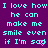 Pixelated cyan text on purple background with pink heart symbols replacing 'sad' in repeated phrases.