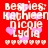 Red background with white text listing 'besties: kathleen nicole lydia' and pink hearts, repeated in a pattern with subtle animation changes