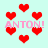 Pixelated red hearts and pink text 'ANTON!' repeated on a light cyan background with no visible animation changes.